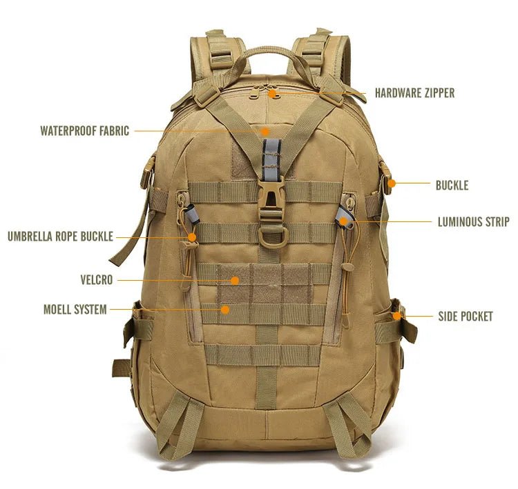 Sac à dos d'expédition tactique avec système Molle 40L "Greencity - JR - 075" - Planète Rando