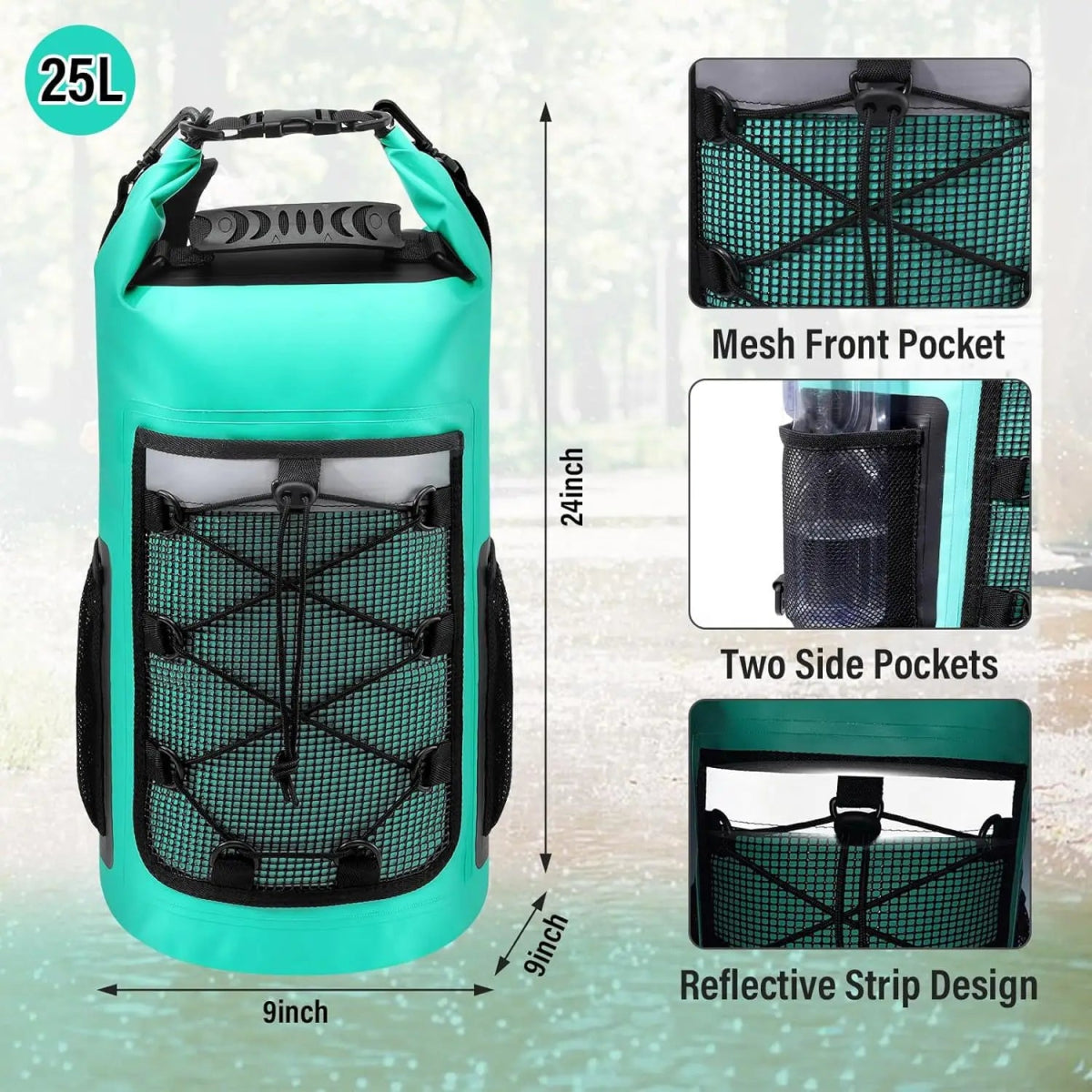 Sac à dos étanche / drybag en PVC 500D pour sports d'eau IP65 "Scione - Waterproof backpack" - Planète Rando