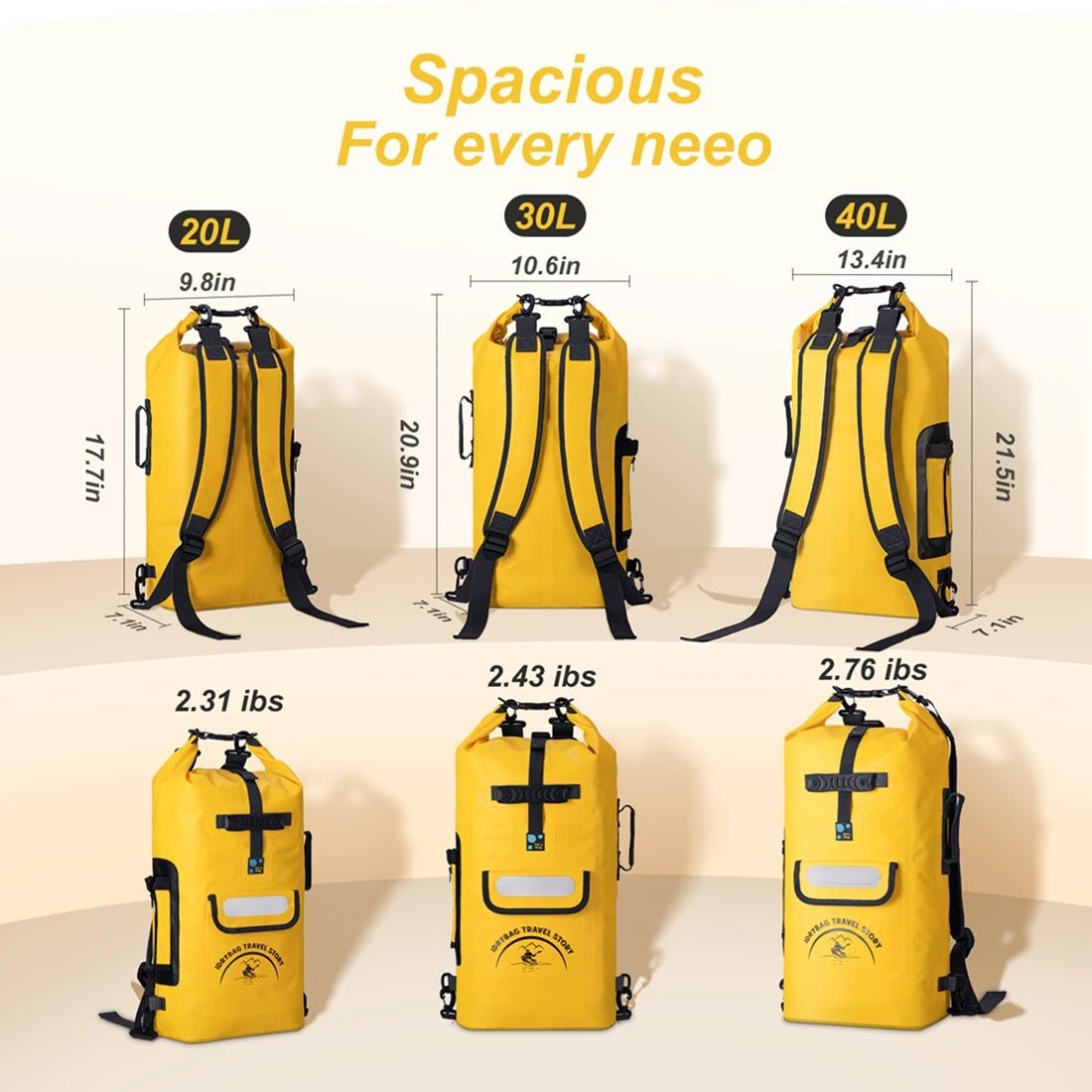 Sac à dos étanche IP - 68 pour les sports d'eau, kayak, canyoning "Idrybag - Bag KC2005" - Planète Rando