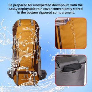 Sac à dos grande randonnée avec housse de pluie 2kg "New Outlander - 75L" - Planète Rando