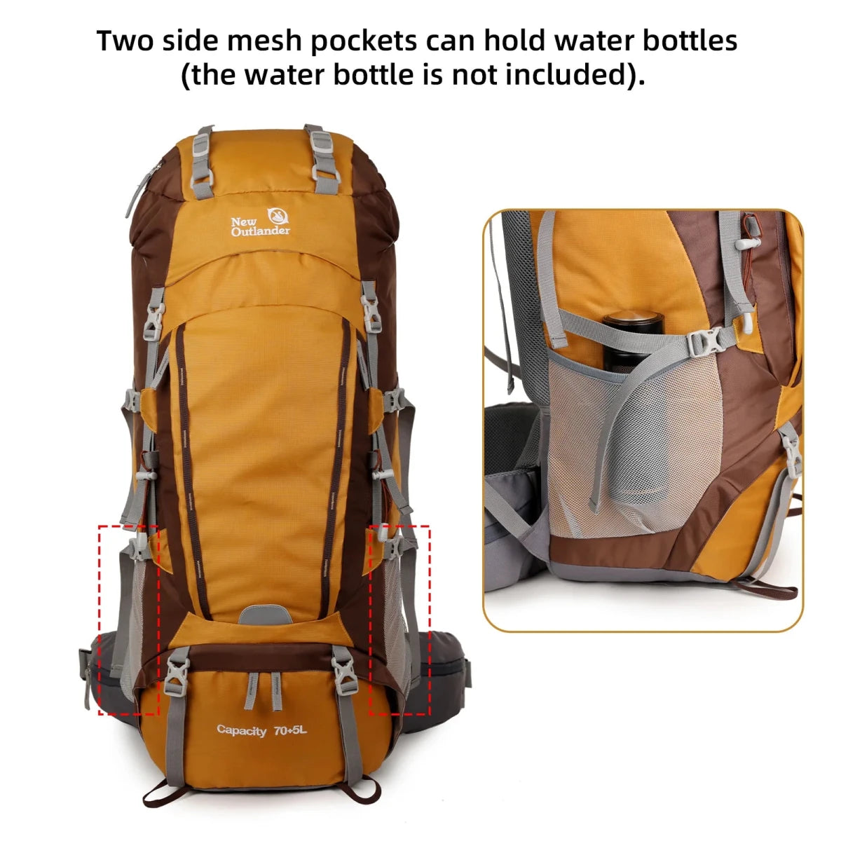 Sac à dos grande randonnée avec housse de pluie 2kg "New Outlander - 75L" - Planète Rando