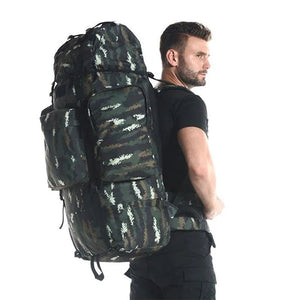 Sac à dos tactique avec housse de pluie 100L résistant 900D "L&Q Army - BL023" - Planète Rando
