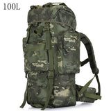 Sac à dos tactique avec housse de pluie 100L résistant 900D "L&Q Army - BL023" - Planète Rando