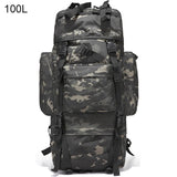 Sac à dos tactique avec housse de pluie 100L résistant 900D "L&Q Army - BL023" - Planète Rando