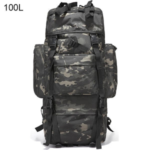 Sac à dos tactique avec housse de pluie 100L résistant 900D "L&Q Army - BL023" - Planète Rando