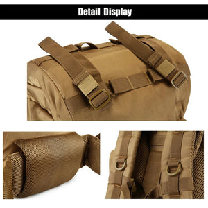 Sac à dos tactique avec housse de pluie 100L résistant 900D "L&Q Army - BL023" - Planète Rando
