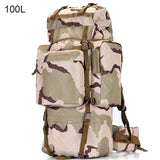 Sac à dos tactique avec housse de pluie 100L résistant 900D "L&Q Army - BL023" - Planète Rando