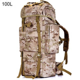 Sac à dos tactique avec housse de pluie 100L résistant 900D "L&Q Army - BL023" - Planète Rando