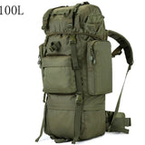 Sac à dos tactique avec housse de pluie 100L résistant 900D "L&Q Army - BL023" - Planète Rando