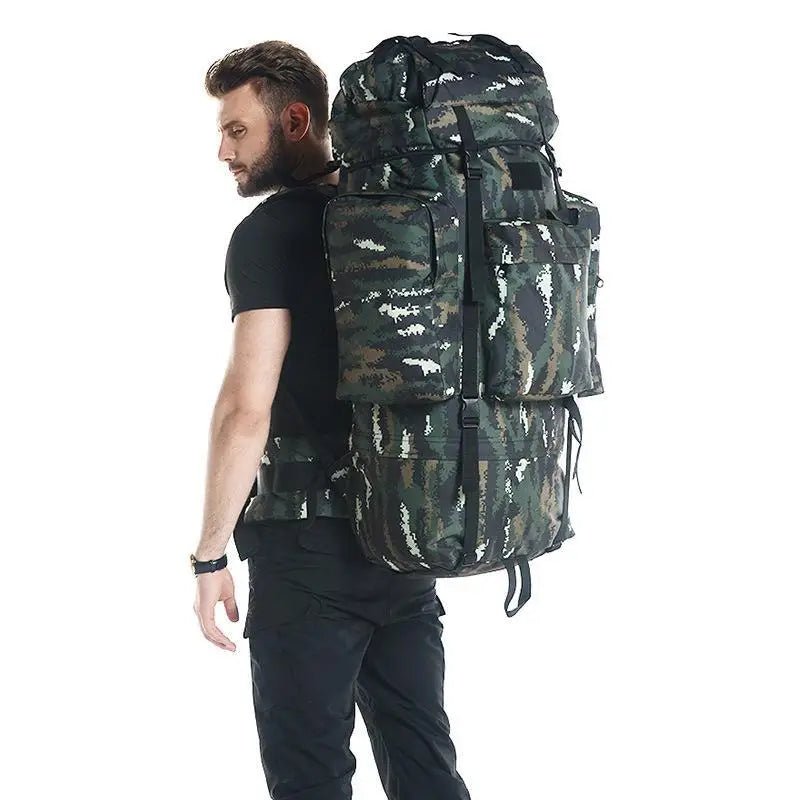 Sac à dos tactique avec housse de pluie 100L résistant 900D "L&Q Army - BL023" - Planète Rando