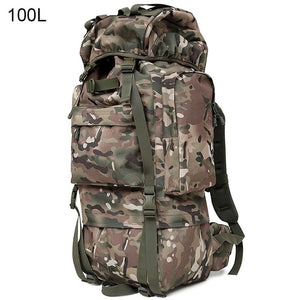 Sac à dos tactique avec housse de pluie 100L résistant 900D "L&Q Army - BL023" - Planète Rando