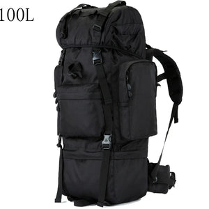 Sac à dos tactique avec housse de pluie 100L résistant 900D "L&Q Army - BL023" - Planète Rando