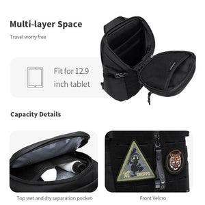 Sac bandoulière tactique et imperméable "OZUKO - Tactical Messager" - Planète Rando