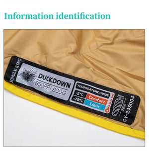 Sac de couchage en duvet de canard 650FP confort -5°C "JUNGLE KING - CY24SD04" - Planète Rando