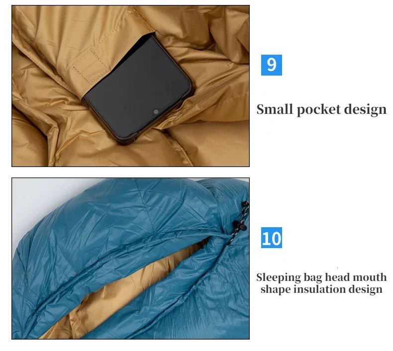 Sac de couchage en duvet de canard 650FP confort -5°C "JUNGLE KING - CY24SD04" - Planète Rando