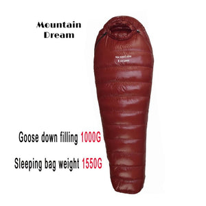 Sac de couchage momie en duvet d'oie 95% 800FP [+2C° confort] jusqu'à [ - 15°C confort] "Mountain Dream - Fill series Extended" - Planète Rando