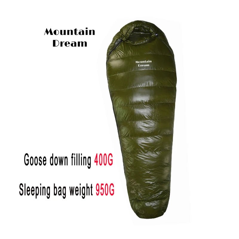 Sac de couchage momie en duvet d'oie 95% 800FP [+2C° confort] jusqu'à [ - 15°C confort] "Mountain Dream - Fill series Extended" - Planète Rando