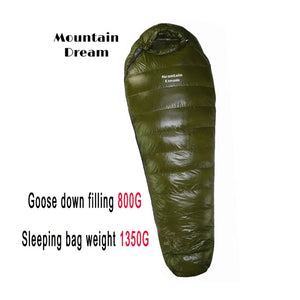Sac de couchage momie en duvet d'oie 95% 800FP [+2C° confort] jusqu'à [ - 15°C confort] "Mountain Dream - Fill series Extended" - Planète Rando