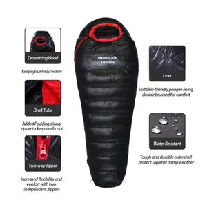 Sac de couchage momie en duvet d'oie 95% 800FP hiver [ - 15C° confort] jusqu'à [ - 30°C confort] "Mountain Dream - Fill series Hiver" - Planète Rando