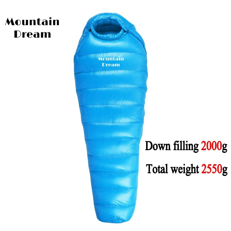 Sac de couchage momie en duvet d'oie 95% 800FP hiver [ - 15C° confort] jusqu'à [ - 30°C confort] "Mountain Dream - Fill series Hiver" - Planète Rando