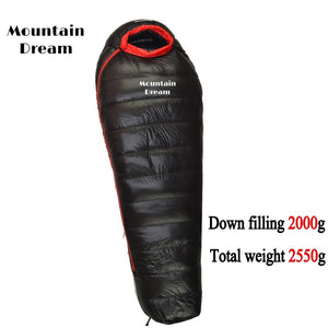 Sac de couchage momie en duvet d'oie 95% 800FP hiver [ - 15C° confort] jusqu'à [ - 30°C confort] "Mountain Dream - Fill series Hiver" - Planète Rando