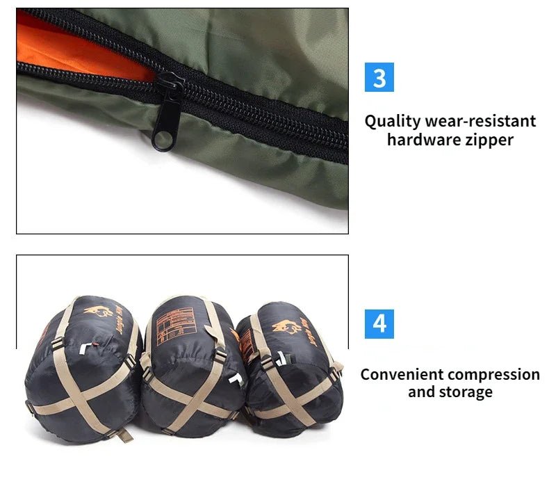 Sac de couchage synthétique imperméable jusqu'à - 5°C confort "JUNGLEKING - CY0904" - Planète Rando