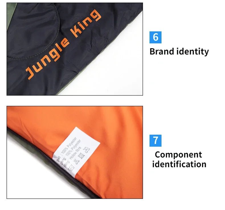 Sac de couchage synthétique imperméable jusqu'à - 5°C confort "JUNGLEKING - CY0904" - Planète Rando