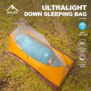Sac de couchage ultralight en duvet de canard 800 FP & nylon imperméable RDS "Widesea - DS Series" - Planète Rando