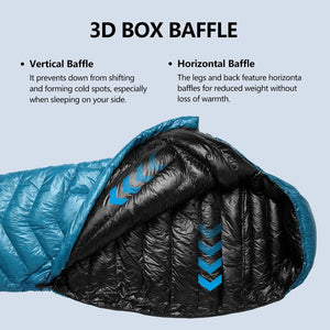 Sac de couchage ultralight en duvet de canard 800 FP & nylon imperméable RDS "Widesea - DS Series" - Planète Rando