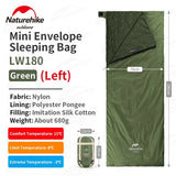 Sac de couchage ultralight & imperméable +15°C (à partir de 680g) "Naturehike - LW180" - Planète Rando
