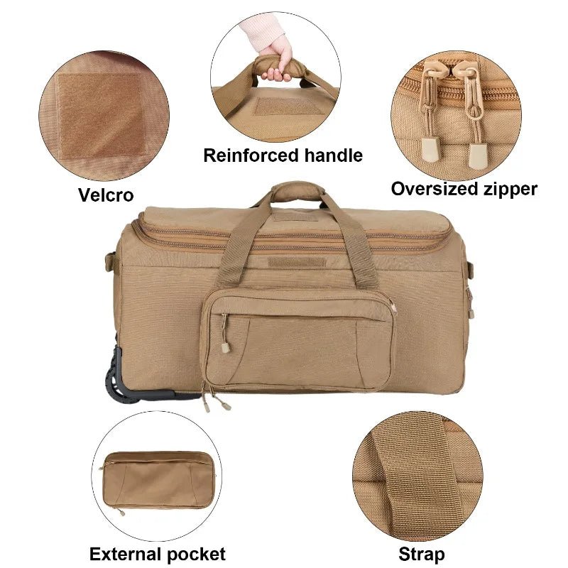 Sac de voyage tactique militaire à roulettes 128L "GREENCITY - LT20258" - Planète Rando