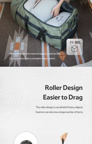 Sac de voyage / transport à roulettes 88L "Naturehike - NH21LX003" - Planète Rando