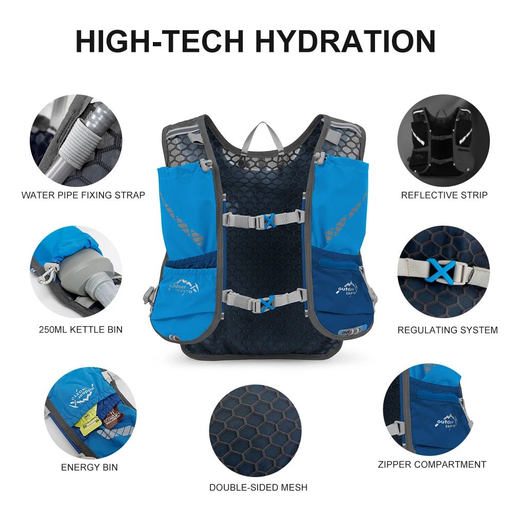 Sac d'hydratation 5L enfants / femmes pour la course à pied 180g "Outdoor Inoxto - PB585" - Planète Rando
