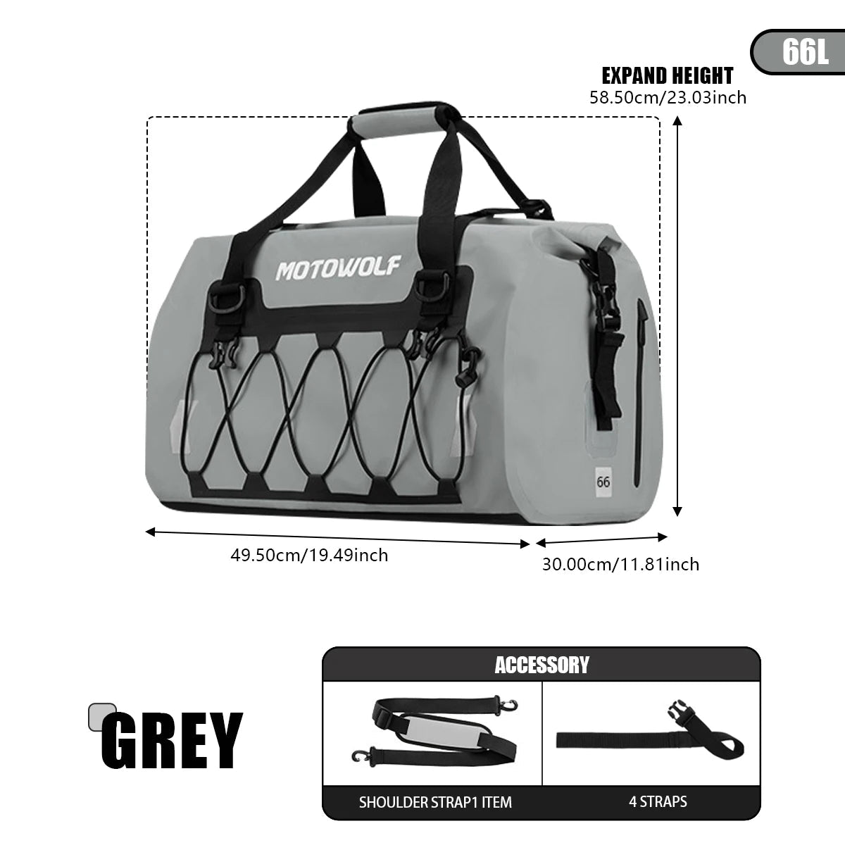 Sacoche de selle arrière de moto / vélo de 40L à 90L "MotoWolf - MTW Series" - Planète Rando