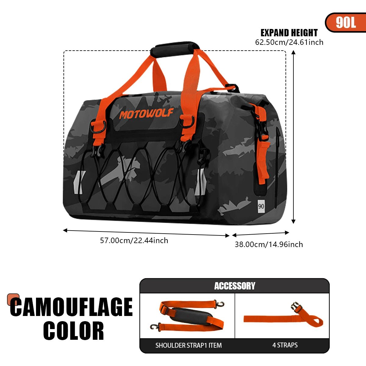 Sacoche de selle arrière de moto / vélo de 40L à 90L "MotoWolf - MTW Series" - Planète Rando