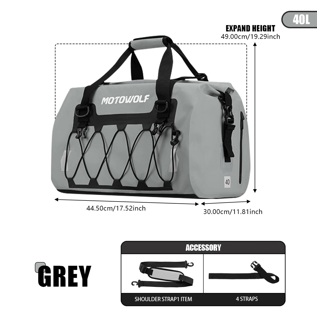 Sacoche de selle arrière de moto / vélo de 40L à 90L "MotoWolf - MTW Series" - Planète Rando