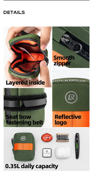 Sacoche de selle pour vélo, mini, léger, portable et tendance 45g "Rockbros - F006" - Planète Rando