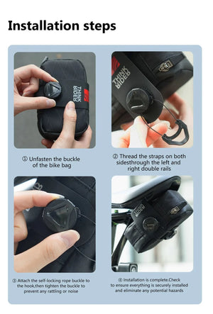 Sacoche de selle / trousse à outils arrière portable VTT/vélo de route 500ML "ThinkRider - Waterproof Tail Bag" - Planète Rando
