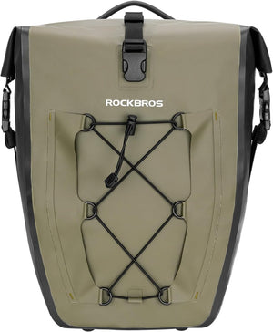 Sacoche de vélo 100% imperméable sur porte - bagages arrière avec poche filet 25L "Rockbros - AS002 - 2" - Planète Rando