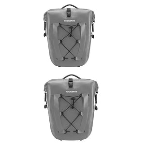 Sacoche de vélo 100% imperméable sur porte - bagages arrière avec poche filet 25L "Rockbros - AS002 - 2" - Planète Rando