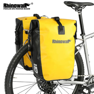 Sacoche de vélo 25L pour porte - bagages arrière de vélo 100% imperméable "Rhinowalk - BPB0904" - Planète Rando