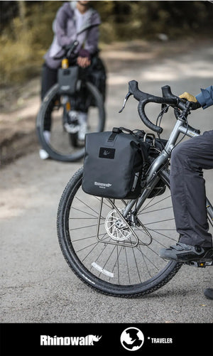 Sacoche de vélo de 6L à 25L sur porte - bagage 100% imperméable "Rhinowalk - Traveler series" - Planète Rando