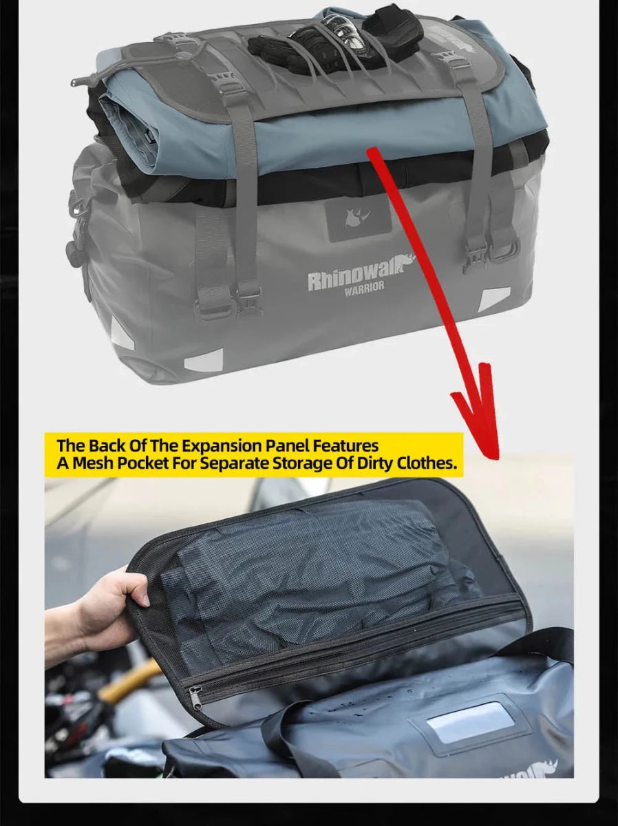 Sacoche latérale étanche de selle / porte - bagage 20L/40L/65L "Rhinowalk - "Warrior" - Planète Rando