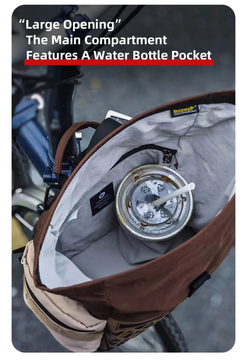 Sacoche / panier de guidon à fixation rapide avec housse de pluie 6,5L "Rhinowalk - Cosmopolis BCT0208" - Planète Rando