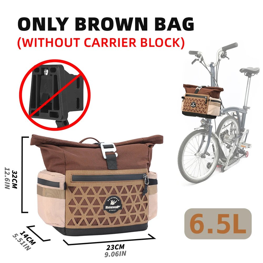 Sacoche / panier de guidon à fixation rapide avec housse de pluie 6,5L "Rhinowalk - Cosmopolis BCT0208" - Planète Rando