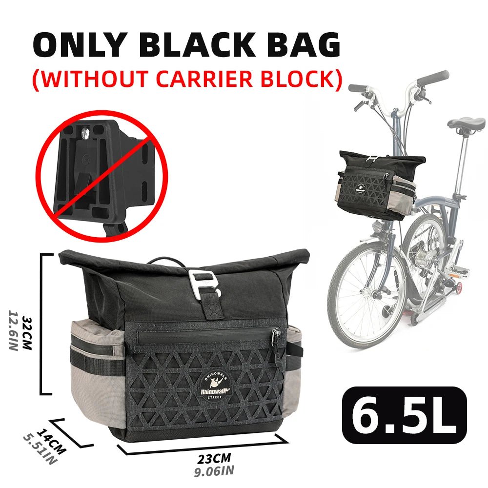 Sacoche / panier de guidon à fixation rapide avec housse de pluie 6,5L "Rhinowalk - Cosmopolis BCT0208" - Planète Rando