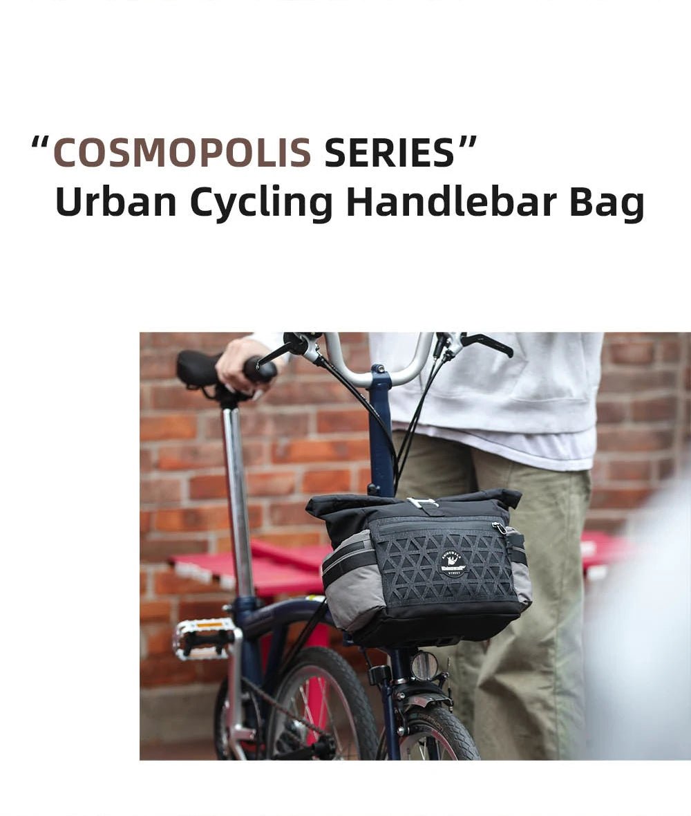 Sacoche / panier de guidon à fixation rapide avec housse de pluie 6,5L "Rhinowalk - Cosmopolis BCT0208" - Planète Rando