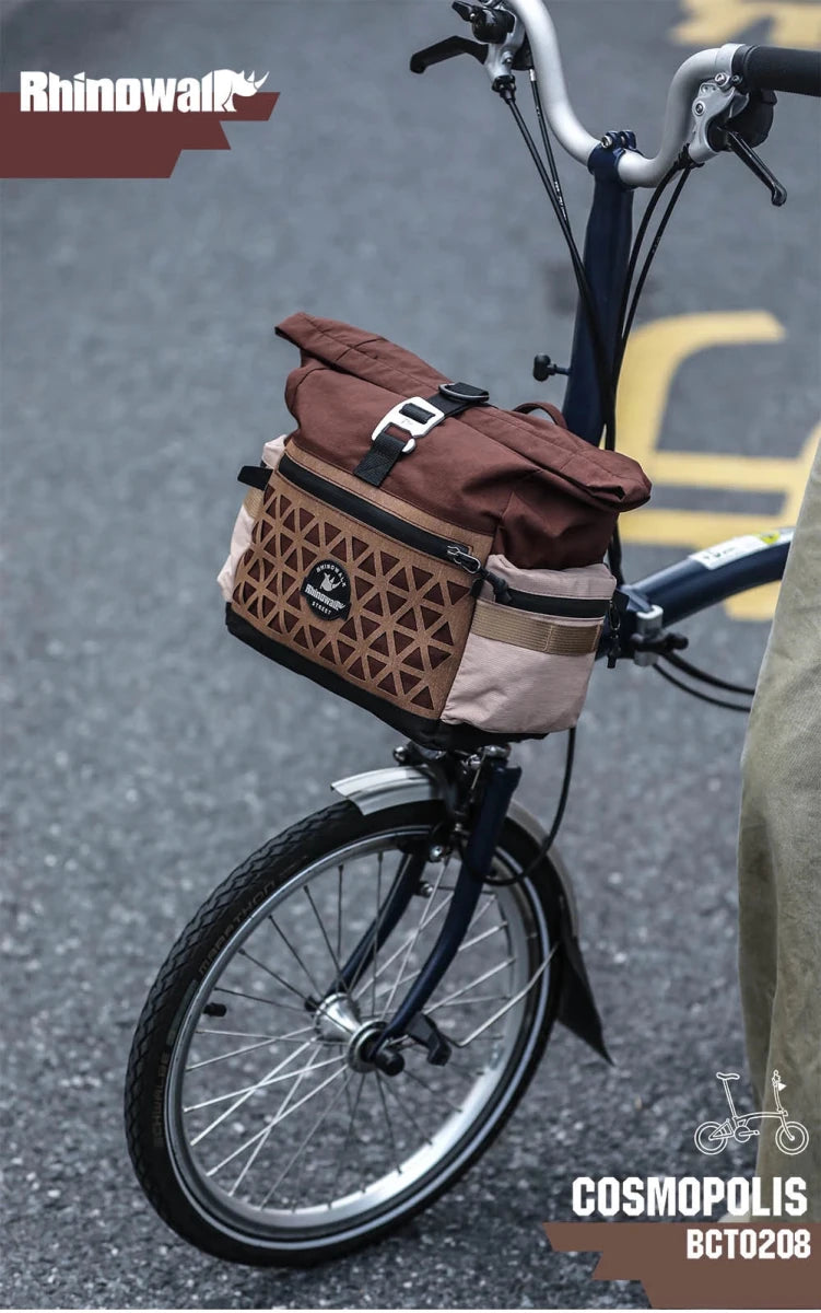 Sacoche / panier de guidon à fixation rapide avec housse de pluie 6,5L "Rhinowalk - Cosmopolis BCT0208" - Planète Rando
