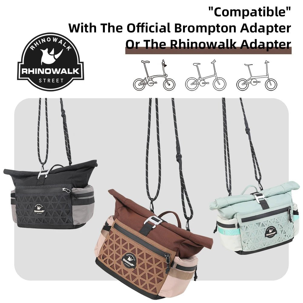Sacoche / panier de guidon à fixation rapide avec housse de pluie 6,5L "Rhinowalk - Cosmopolis BCT0208" - Planète Rando