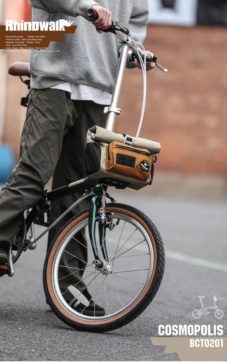 Sacoche / panier guidon pour vélo à fixation rapide 4L "Rhinowalk - Cosmopolis BCT0201" - Planète Rando